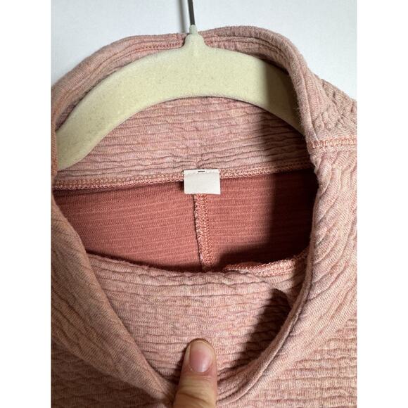 LULULEMON Along the Way Mock Neck Long Sleeve Heathered Copper Clay Pink - Picture 7 of 8